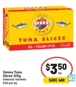IGA Sirena Tuna Slices offer