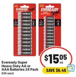 IGA Eveready Super Heavy Duty AA or AAA Batteries offer