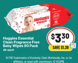 IGA Huggies Essential Clean Fragrance Free Baby Wipes offer