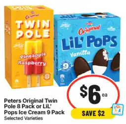 IGA Peters Original Twin Pole or Lil' Pops Ice Cream offer