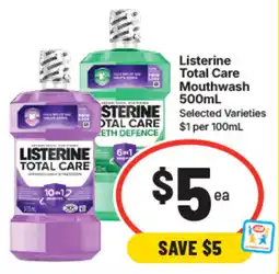 IGA Listerine Total Care Mouthwash offer