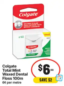 IGA Colgate Total Mint Waxed Dental Floss offer