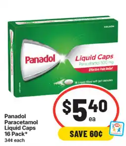 IGA Panadol Paracetamol Liquid Caps offer