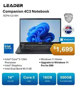 Leader Computers Leader Companion 4C3 Notebook offer
