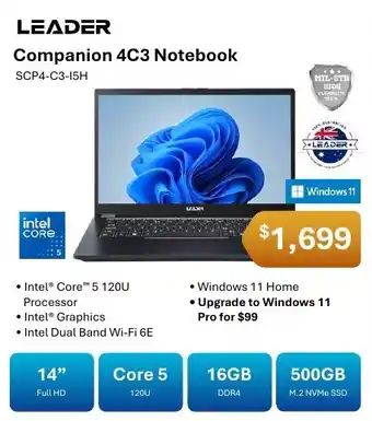 Leader Companion 4C3 Notebook