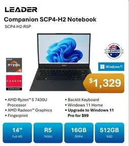 Leader Computers Leader Companion SCP4-H2 Notebook offer