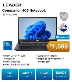 Leader Computers Leader Companion 4C3 Notebook offer