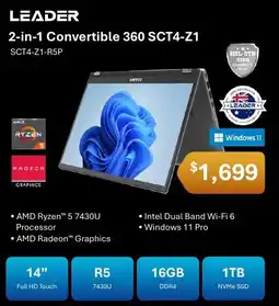 Leader Computers Leader 2-in-1 Convertible 360 SCT4-Z1 offer