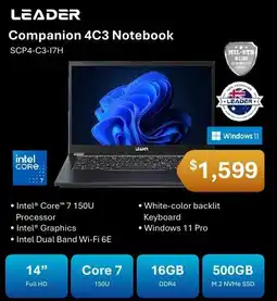 Leader Computers Leader Companion 4C3 Notebook offer