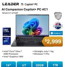 Leader Computers Leader AI Companion Copilot+ PC 4C1 offer