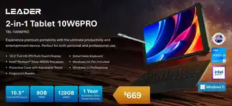 Leader 2-in-1 Tablet 10W6PRO