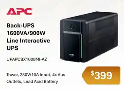 Leader Computers APC Back-UPS 1600VA/900W Line Interactive UPS offer