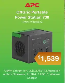 Leader Computers APC OffGrid Portable Power Station 730 offer