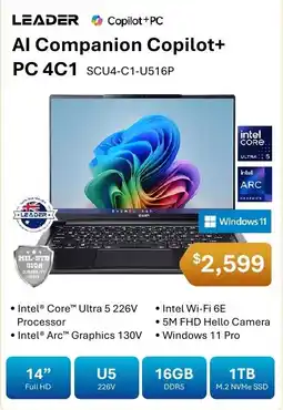Leader Computers Leader AI Companion Copilot+ PC 4C1 offer