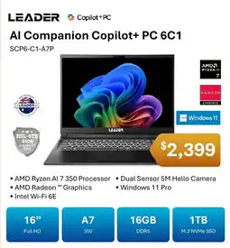 Leader Computers AI Companion Copilot+ PC 6C1 offer