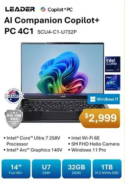 Leader Computers Leader AI Companion Copilot+ PC 4C1 offer