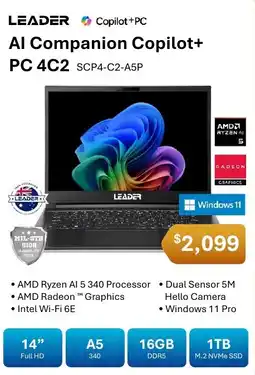 Leader Computers Leader AI Companion Copilot+ PC 4C2 offer