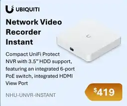 Leader Computers Ubiquiti Network Video Recorder Instant offer