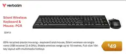 Leader Computers Verbatim Silent Wireless Keyboard & Mouse-PCR offer