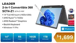 Leader Computers Leader 2-in-1 Convertible 360 offer