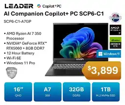 Leader Computers Leader AI Companion Copilot+ PC SCP6-C1 offer