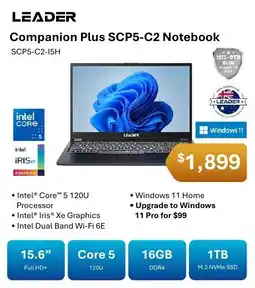 Leader Computers Leader Companion Plus SCP5-C2 Notebook offer