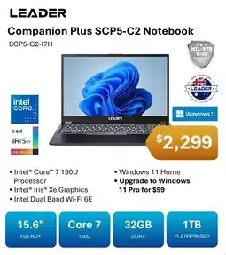Leader Computers Leader Companion Plus SCP5-C2 Notebook offer