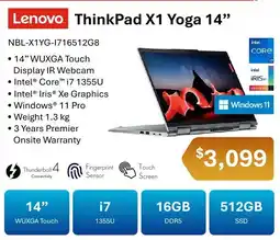 Leader Computers Lenovo ThinkPad X1 Yoga 14" offer