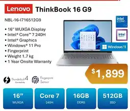 Leader Computers Lenovo ThinkBook 16 G9 offer