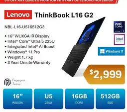 Leader Computers Lenovo ThinkBook L16 G2 offer