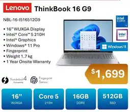 Leader Computers Lenovo ThinkBook 16 G9 offer