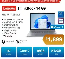 Leader Computers Lenovo ThinkBook 14 G9 offer