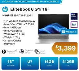 Leader Computers hp EliteBook 6 G1i 16" offer