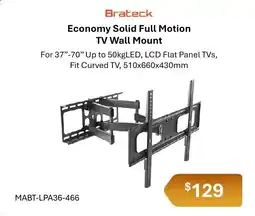 Leader Computers Brateck Economy Solid Full Motion TV Wall Mount offer