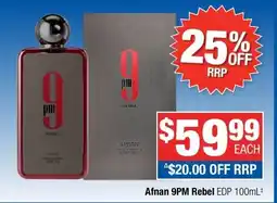 Direct Chemist Outlet Afnan 9PM Rebel EDP offer
