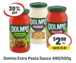 IGA Xpress Dolmio Extra Pasta Sauce offer