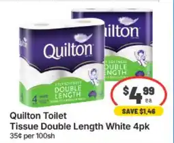 IGA Xpress Quilton Toilet Tissue Double Length White offer