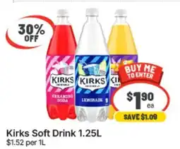 IGA Xpress Kirks Soft Drink 1.25L offer