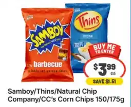 IGA Xpress Samboy/Thins/Natural Chip Company/CC's Corn Chips offer
