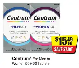 Chemist Discount Centre Centrum For Men or Women 50+ offer
