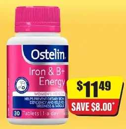 Chemist Discount Centre Ostelin Iron & B+ Energy offer