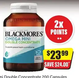 Chemist Discount Centre Blackmores Omega Mini Double Concentrate offer