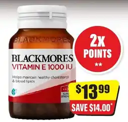 Chemist Discount Centre Blackmores Vitamin E 1000 IU offer