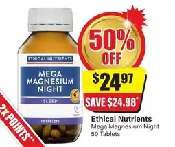 Chemist Discount Centre Ethical Nutrients Mega Magnesium Night offer