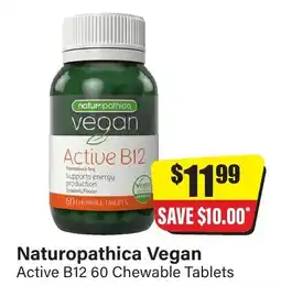 Chemist Discount Centre Naturopathica Vegan Active B12 offer
