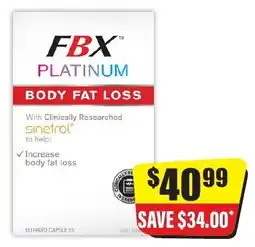 Chemist Discount Centre FBX Platinum Body Fat Loss offer