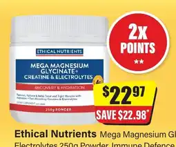 Chemist Discount Centre Ethical Nutrients Mega Magnesium Glycinate Creatine & Electrolytes Powder offer