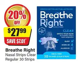 Chemist Discount Centre Breathe Right Nasal Strips Clear Regular offer