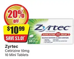 Chemist Discount Centre Zyrtec Cetirizine 10mg offer