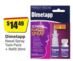 Chemist Discount Centre Dimetapp Nasal Spray Twin Pack offer